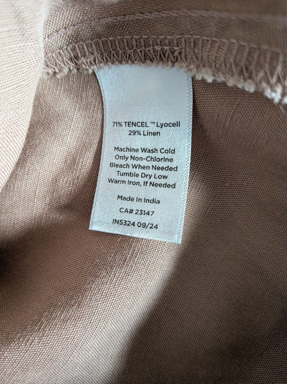 Haven Well Within Tencel Linen Sleeveless Tank Top Taupe M Minimalist - Picture 6 of 8